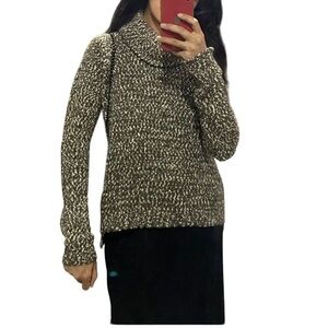 Massimo Dutti Heathered Chunky Knit Turtleneck Sweater